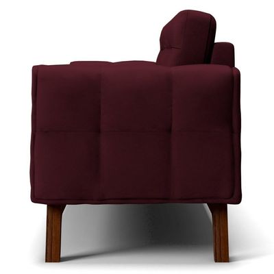 Sofá 150 Cm 2 Lugares Sandero B-278 Veludo Marsala - Domi