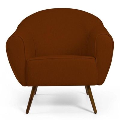 Poltrona Nina Pés Palito Madeira B-235 Terracota