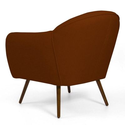 Poltrona Nina Pés Palito Madeira B-235 Terracota