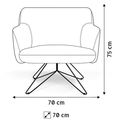 Poltrona Jade Base Orby Fixa B-10 Corano Tressê Linho Bege