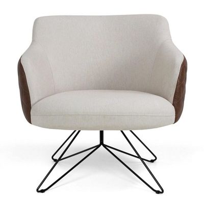 Poltrona Jade Base Orby Fixa B-10 Corano Tressê Linho Bege