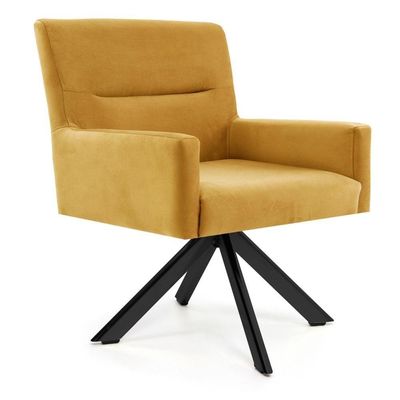 Poltrona Giratória Base Eiffel Preto Angel B-279 Amarelo