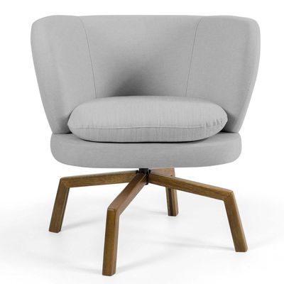 Poltrona Melissa Base Giratória Castanho C-315 Cinza Claro