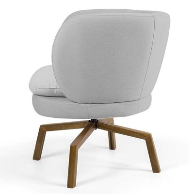 Poltrona Melissa Base Giratória Castanho C-315 Cinza Claro