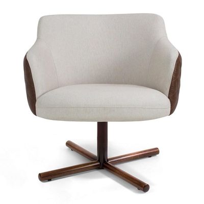 Poltrona Jade Base Xis Giratória C-107 Corano Tressê Bege
