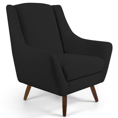 Kit 02 Poltronas Juliet Pés De Madeira B-300 Preto
