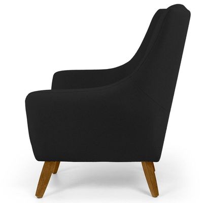 Kit 02 Poltronas Juliet Pés De Madeira B-300 Preto