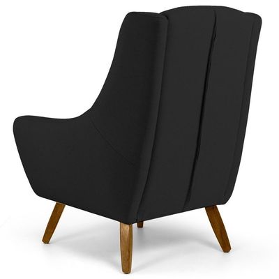 Kit 02 Poltronas Juliet Pés De Madeira B-300 Preto