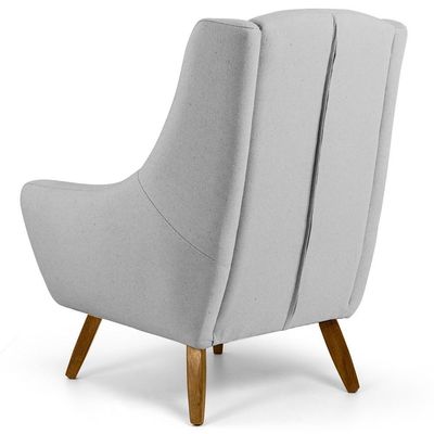 Kit 02 Poltronas Juliet Pés De Madeira C-315 Cinza Claro