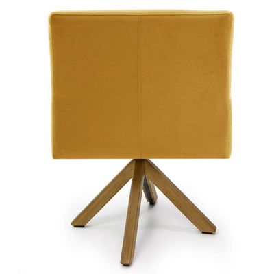 Kit 2 Poltronas Giratórias Base Madeira B-279 Amarelo