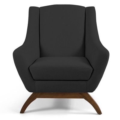 Kit 02 Poltronas Juliet Base De Madeira C-465 Chumbo