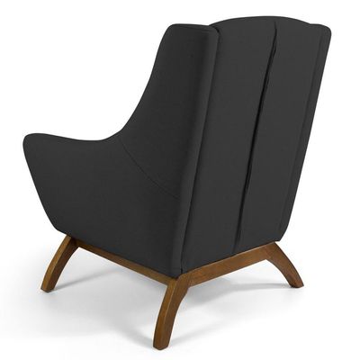 Kit 02 Poltronas Juliet Base De Madeira C-465 Chumbo