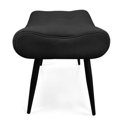 Puff Sher Suede Preto Pés Palito De Ferro - D'Rossi