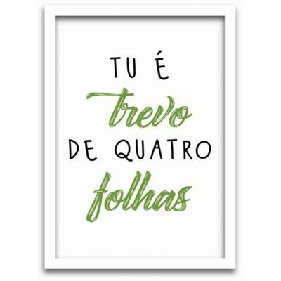 Conjunto Quadros Decorativos 2 pçs mdf 20x30 Trevo 4 folhas