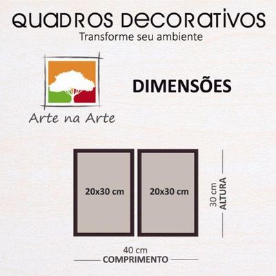 Conjunto Quadros Decorativos 2 pçs mdf 20x30 Trevo 4 folhas