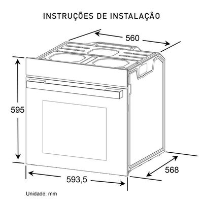 Forno Panasonic Embutir Elétrico 72L Preto 220v Hl-cx672brpk 220