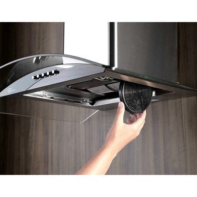 Coifa de Parede Fit 60cm com Vidro Fischer Preto 110V 110