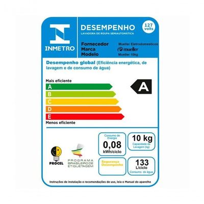 Lavadora Semiautomática Mueller Family Lite 10kg Preta 220v 220
