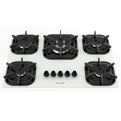 Fogão Cooktop Tripla Chama - 05 Bocas - Mueller Branco Bivolt