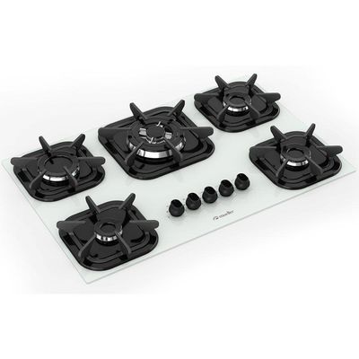 Fogão Cooktop Tripla Chama - 05 Bocas - Mueller Branco Bivolt