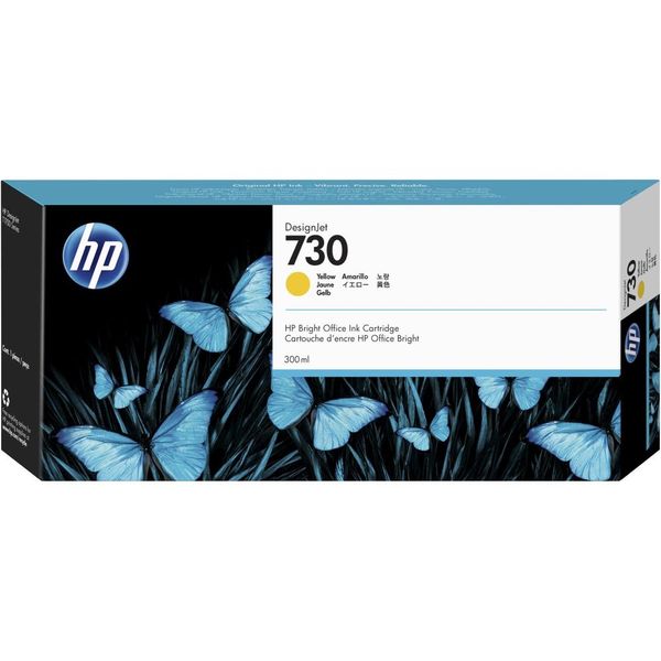 Cartucho de Tinta HP 730 Amarelo PLUK 300 ML - P2V70A