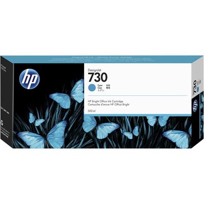 Cartucho de Tinta HP 730 Ciano PLUK 300 ML - P2V68A