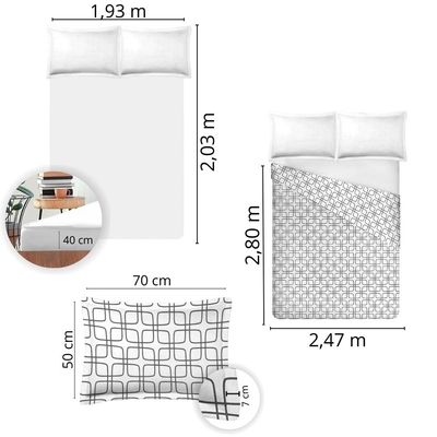 Jogo de Cama King Size 300 fios Nova América - Vitor (7715-1)
