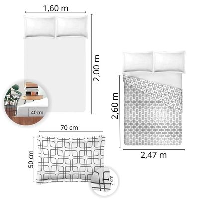Jogo de Cama Queen Size 300 Fios Nova América - Vitor (7715-1)