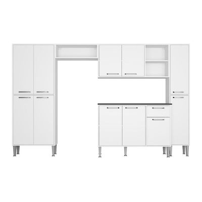 Cozinha Compacta Com Armário E Balcão Xangai Classic Multimóveis Branca Branco