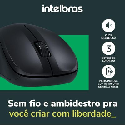 Mouse Intelbras MSI55 sem Fio  - 4290023 Preto