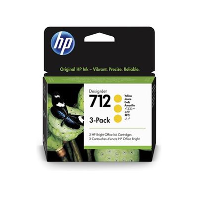 Cartucho de Tinta HP 712 Amarelo PLUK 29ML (3 UNID) 3ED79A