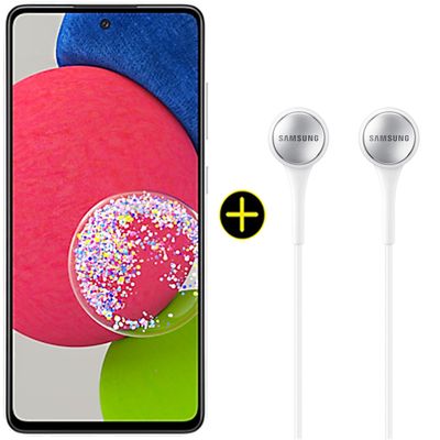 Kit Celular Samsung Galaxy A52s 5G Branco 128GB + Fone de Ouvido Samsung In Ear Estéreo Branco