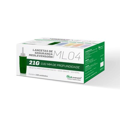 Lanceta c/ Trava de Segurança 23G 0,64x1,8mm 100Unids