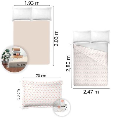 Jogo de Cama King Size 300 fios Nova América - Lorraine (7716)