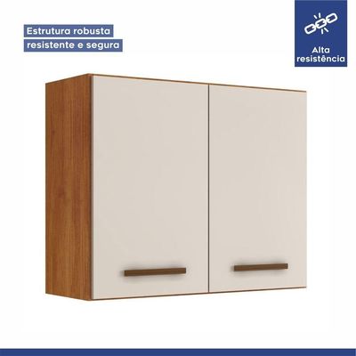 Cozinha Completa 14 Portas 3 Gavetas Atenas Kaiki Moveis Nature/off White