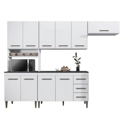 Cozinha Completa 10 Portas 3 Gavetas Atenas Kaiki Moveis Branco