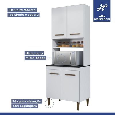 Cozinha Completa 12 Portas 3 Gavetas Atenas Kaiki Moveis Branco