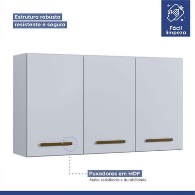 Cozinha Completa 10 Portas 3 Gavetas Atenas Kaiki Moveis Branco