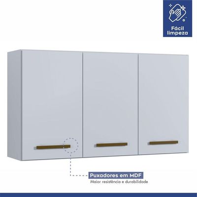 Cozinha Completa 14 Portas 3 Gavetas Atenas Kaiki Moveis Branco