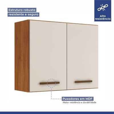 Cozinha Completa 12 Portas 3 Gavetas Atenas Kaiki Moveis Nature/off White