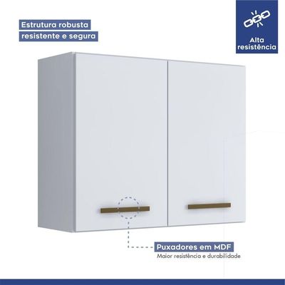 Cozinha Completa 12 Portas 3 Gavetas Atenas Kaiki Moveis Branco