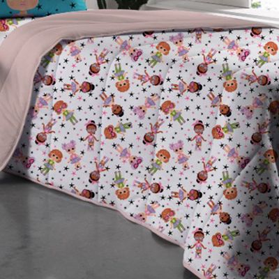 Edredom Solteiro Portallar Estampado Malha Mista Juju 150mx220m Rosa