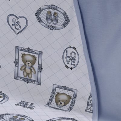 Cueiro Duplo Tecebem Baby Guilheme Malha Estampado kinder Azul