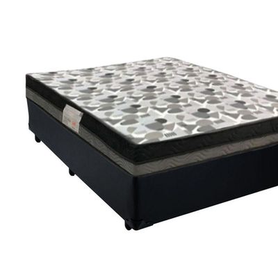 Cama Box Casal Sintético + Colchão Casal Ortobom Iso Dupla Face 60x138x188 preto