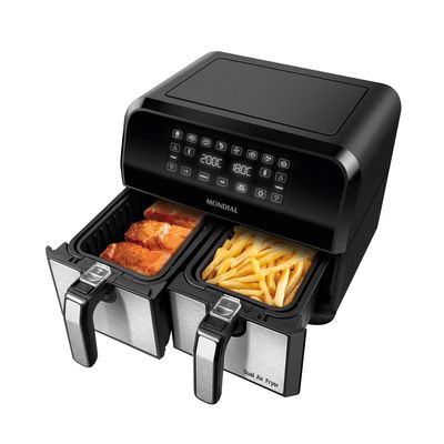 Fritadeira Air Fryer Dual Duplo Cesto 8L Mondial AFD-01-BI 110