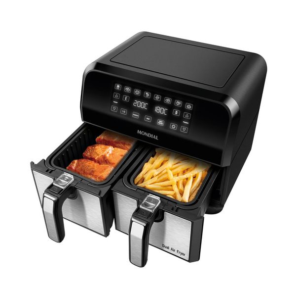 Fritadeira Air Fryer Dual Duplo Cesto 8L Mondial AFD-01-BI 110