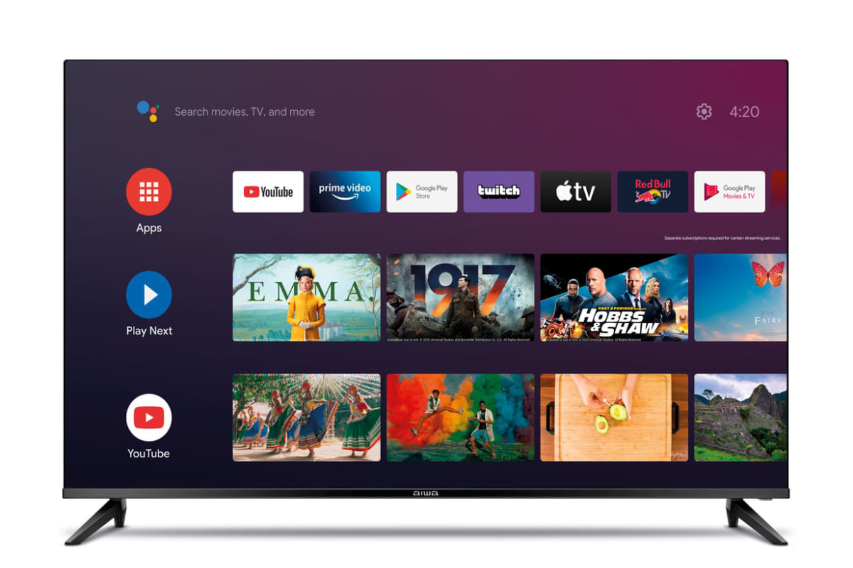 Smart TV AIWA 43” Android Full HD Borda Ultrafina HDR10 Dolby Áudio AWS-TV-43-BL-02-A