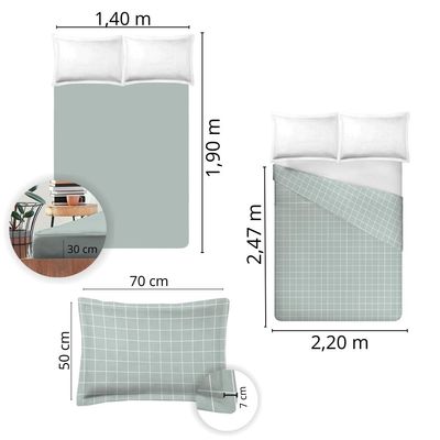 Jogo de Cama Casal 300 Fios Nova América - Guilherme (7576)