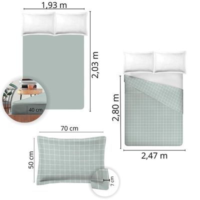Jogo de Cama King Size 300 fios Nova América - Guilherme (7576)