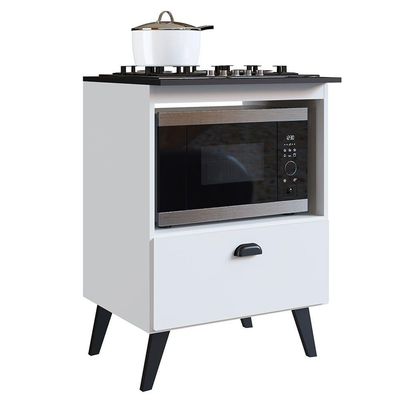 Balcão Porta Basculante Forno Cooktop 4 Bocas Bogotá Branco